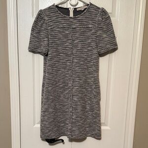 Black and White Tweed Mini Dress